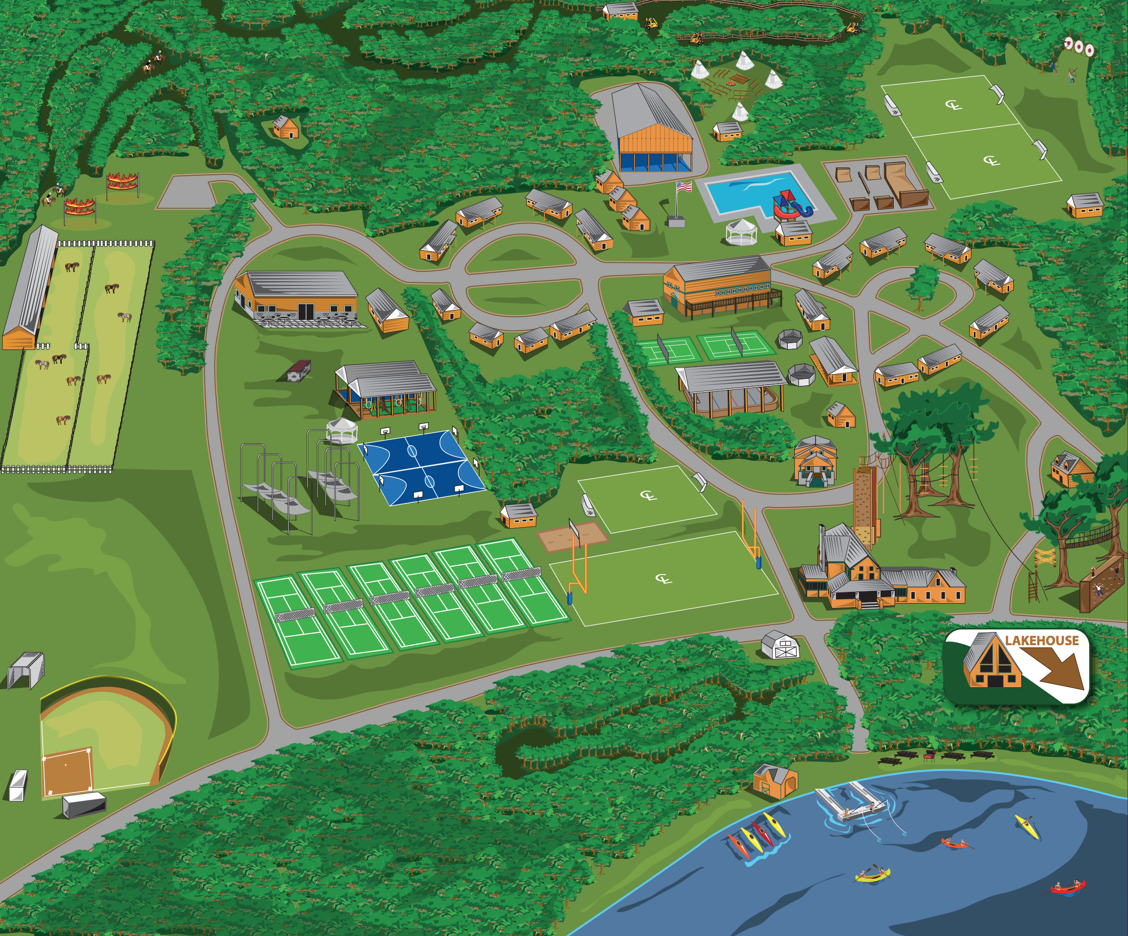 Illustrated camp map