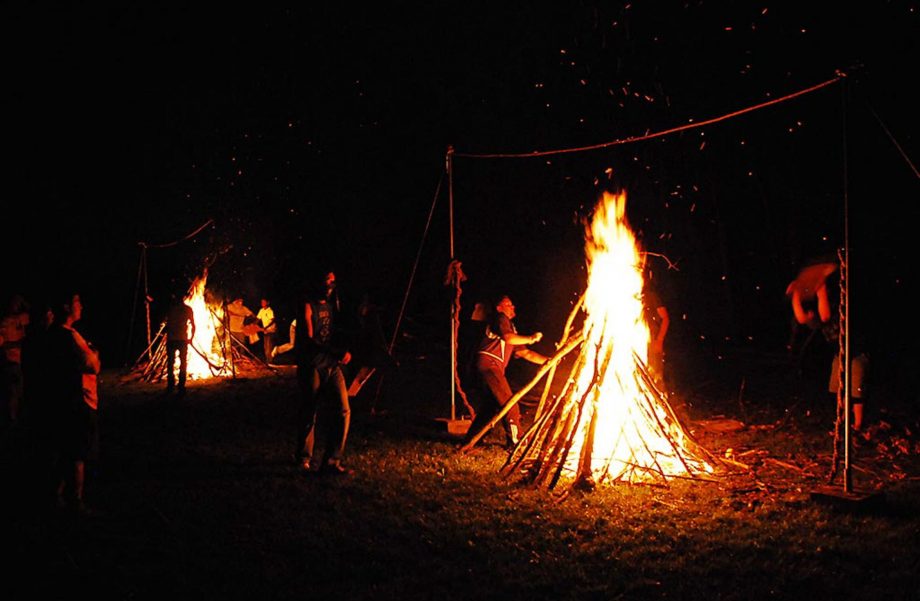 Campfire during rope burn activity