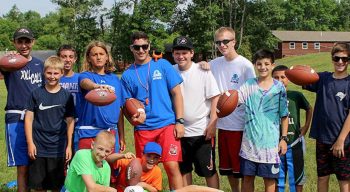 Kids choosing to play football at Camp Lindenmere Summer Camp